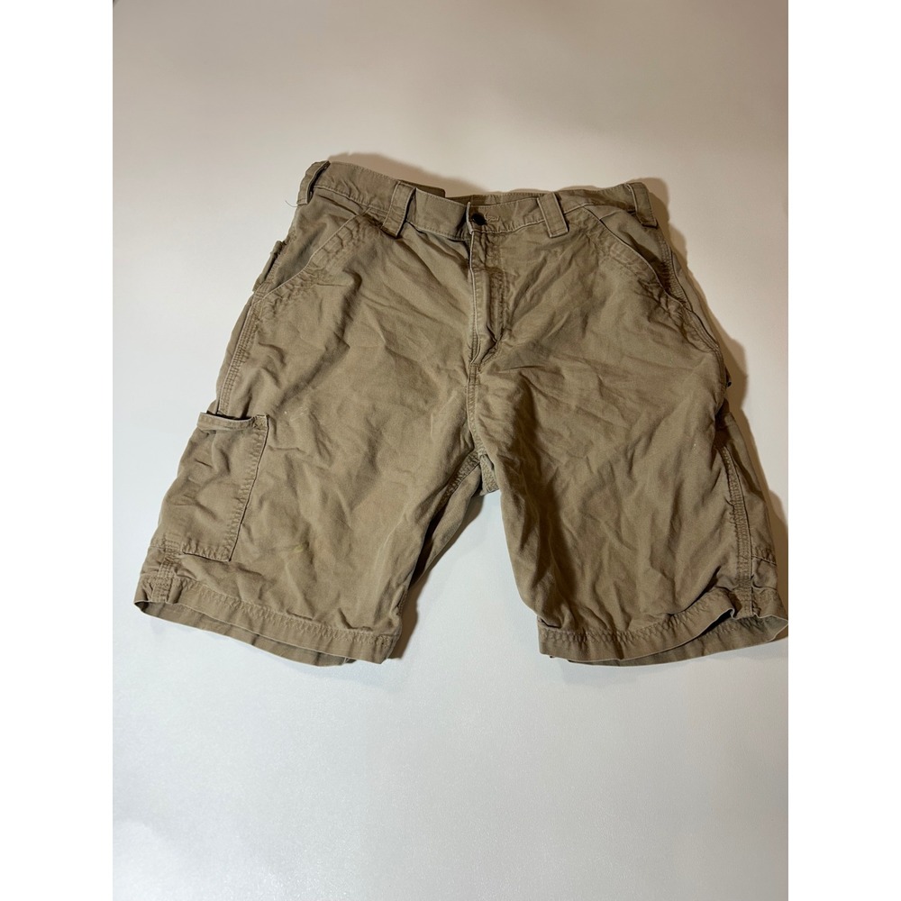 Carhartt Carpenter Shorts Mens 34 Khaki Good Loose Fit B147 DKH Canvas Utility